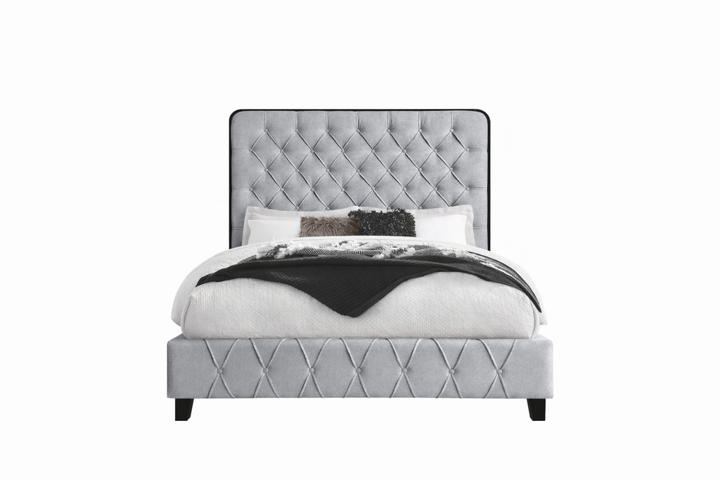 Kyden  Bed Double - Grey Fabric