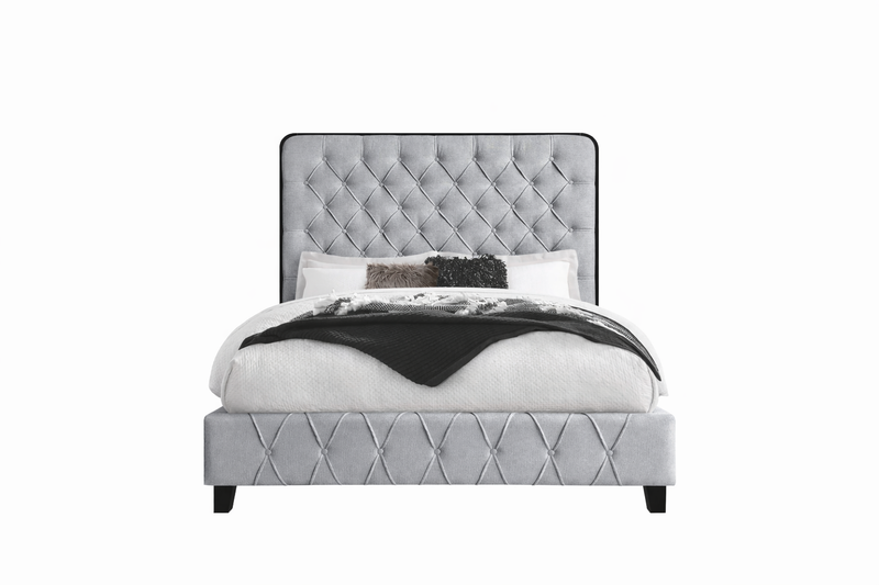 Kyden  Bed King  - Grey Fabric
