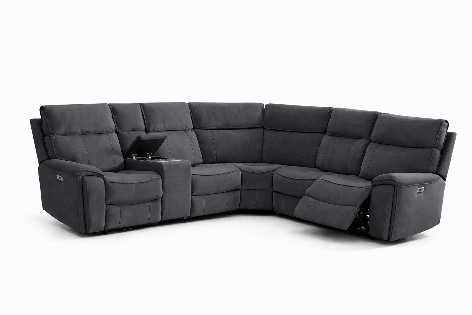 Scarlet Power Corner - Charcoal Microfibre Fabric