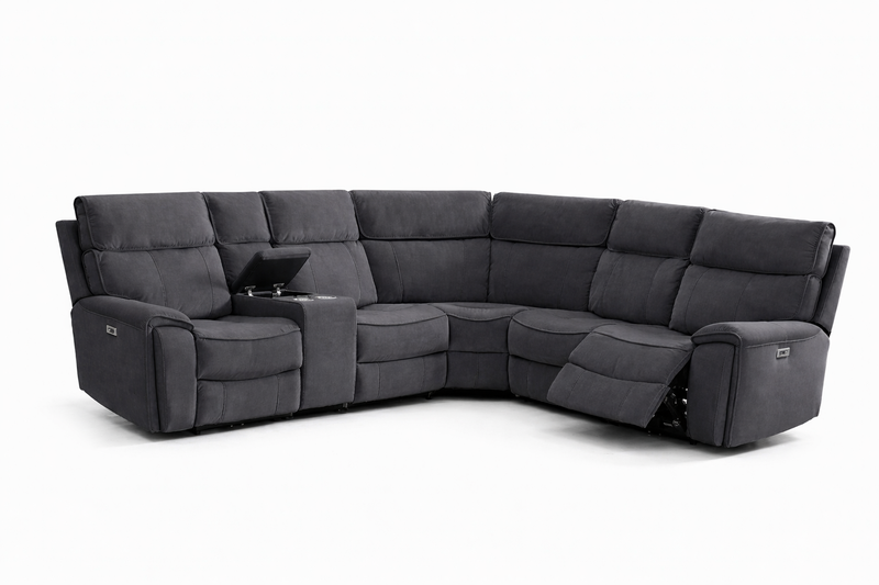 Scarlet Power Corner - Charcoal Microfibre Fabric