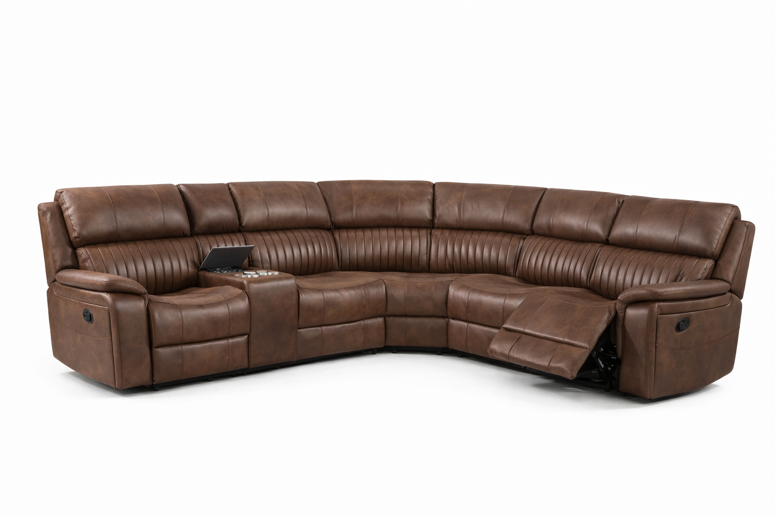 Alaska Manual Corner - Dark Brown Suede Fabric