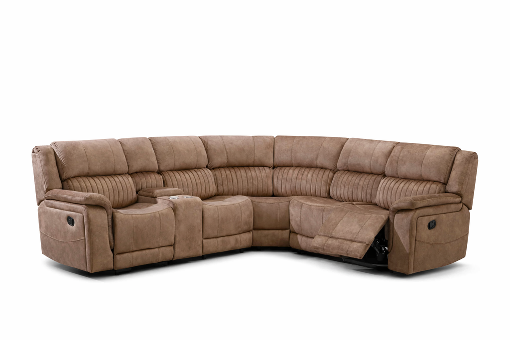 Alaska Manual Corner - Light Brown Coffee Suede Fabric