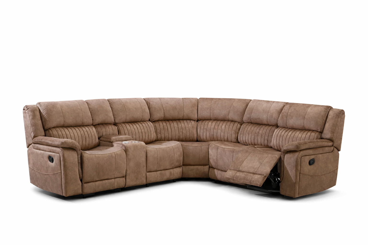 Alaska Manual Corner - Light Brown Coffee Suede Fabric