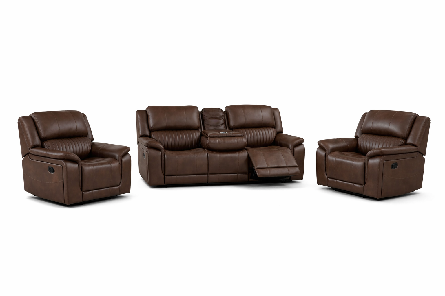 Alaska Manual 3 + 1+ 1 - Dark Brown Suede Fabric