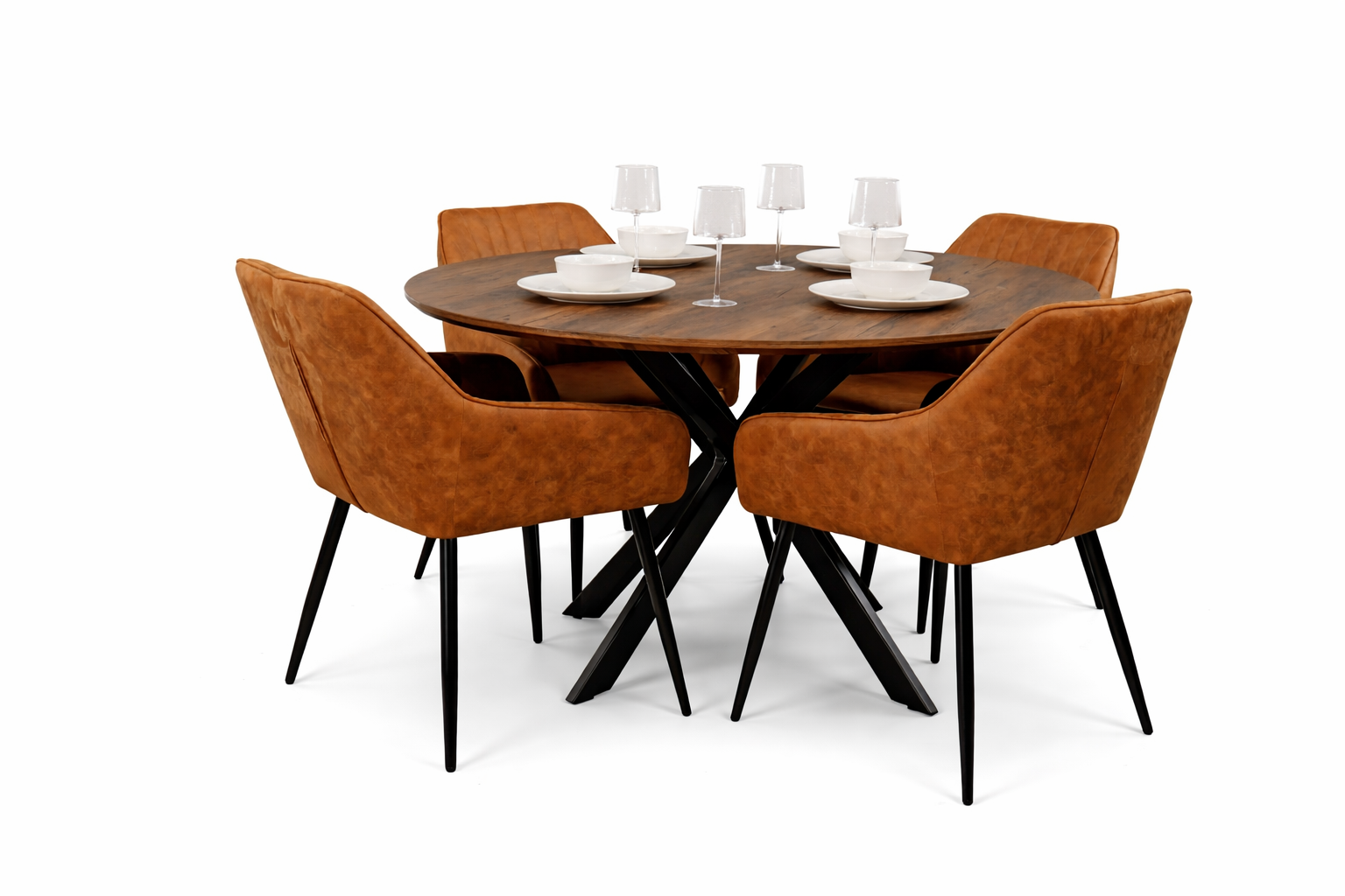 Epsom Dark Oak 1.2m + 4 EZ Tan Suede