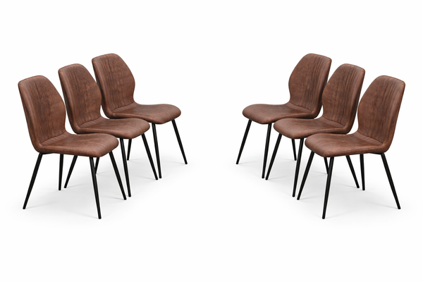 Lyra Set of 6 - PU Brown