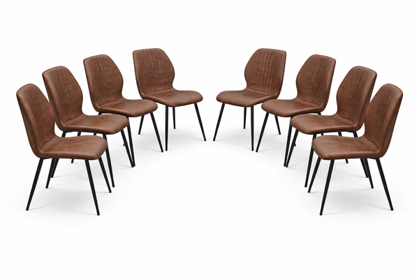 Lyra Set of 8 - PU Brown
