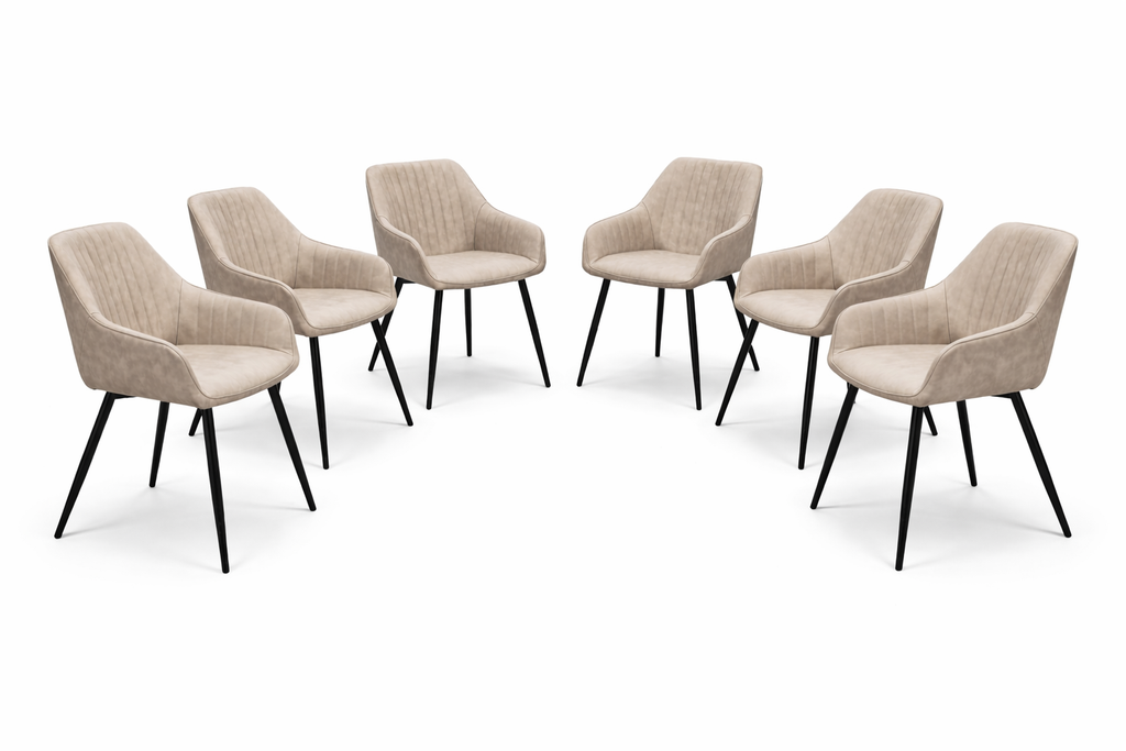 EZ Chair set of 6 - Taupe PU