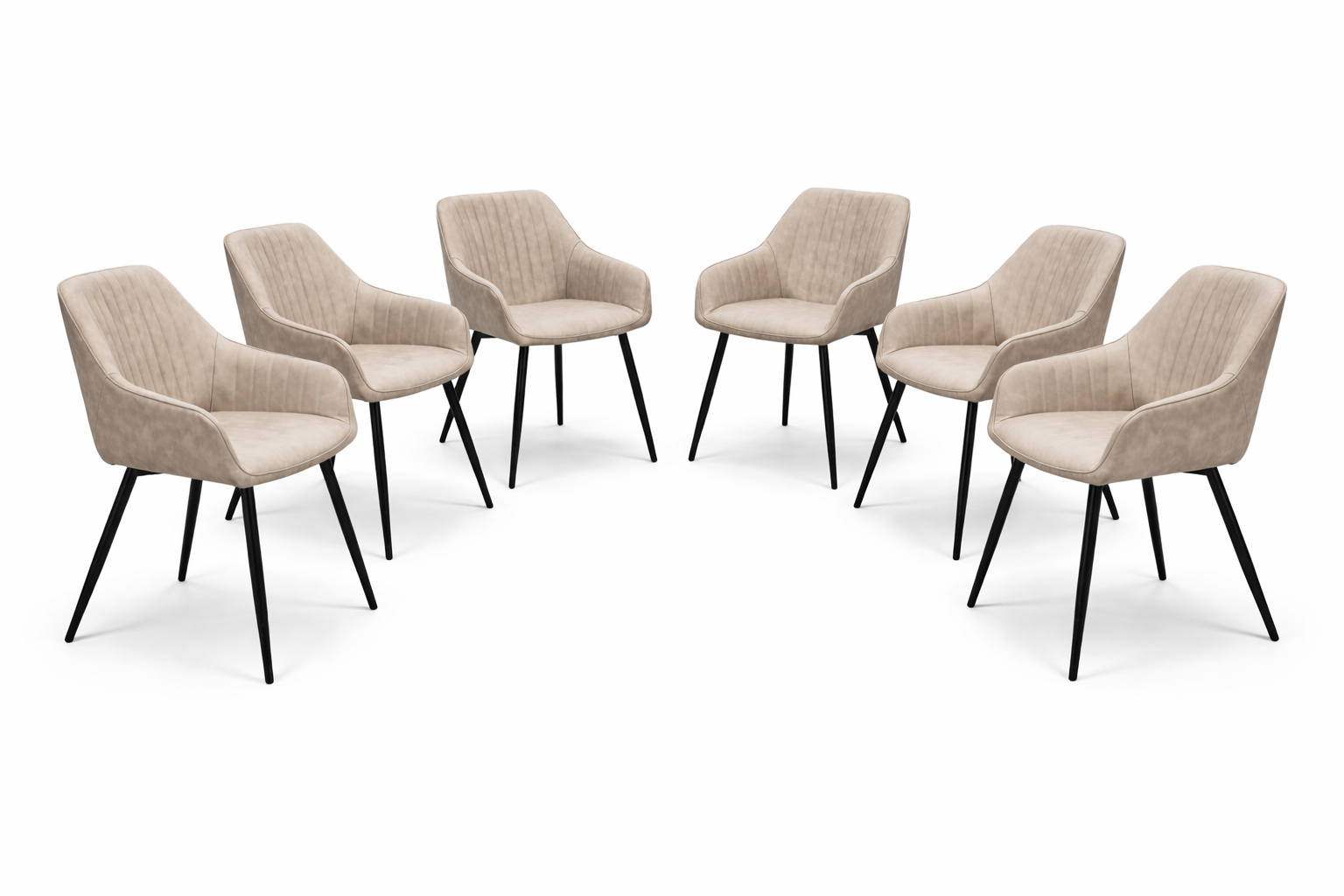 EZ Chair set of 6 - Taupe PU