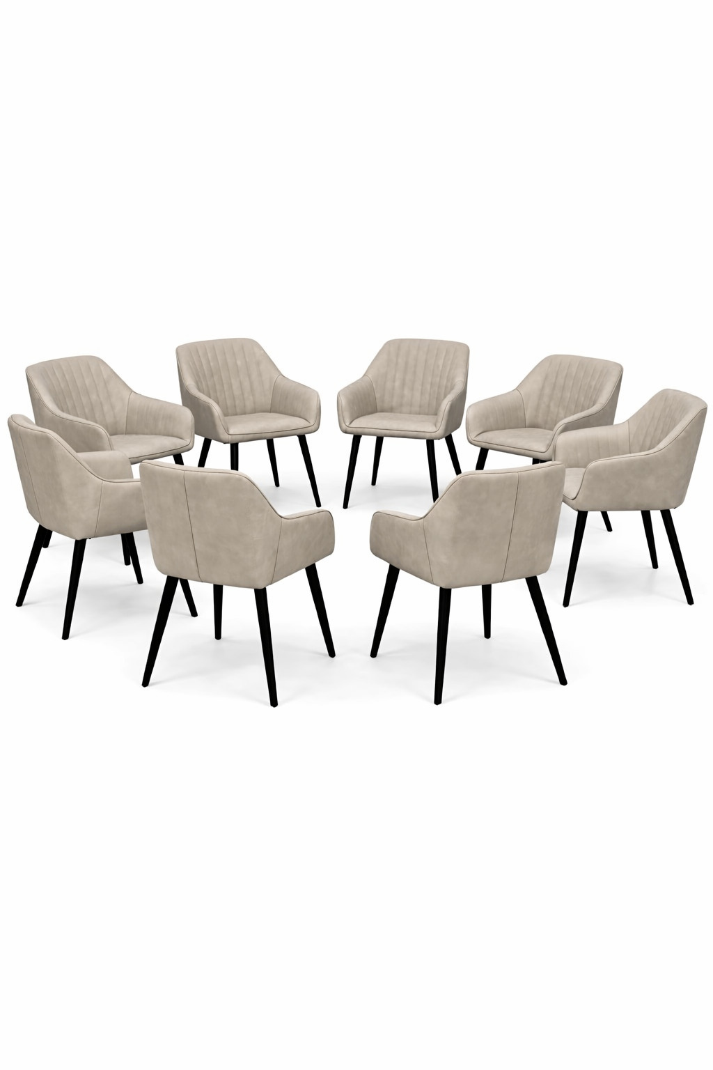 EZ Chair set of 8 - Taupe PU