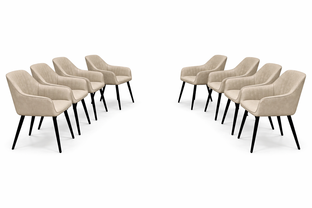 EZ Chair set of 8 - Taupe PU