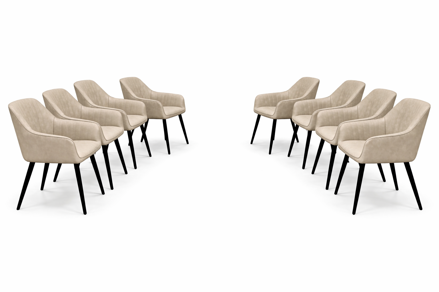 EZ Chair set of 8 - Taupe PU