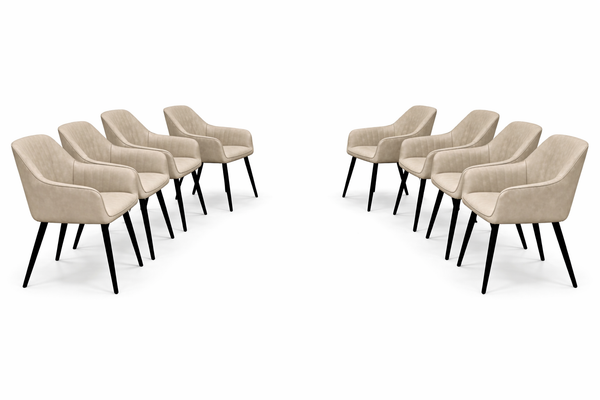 EZ Chair set of 8 - Taupe PU