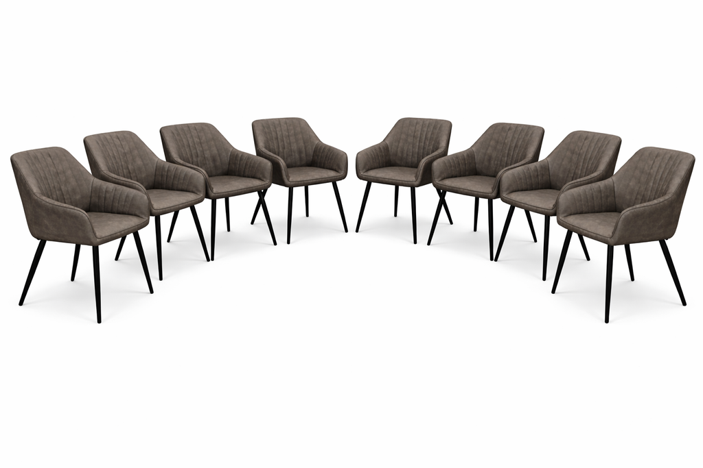 EZ chair set of 8 - Smoke Grey PU