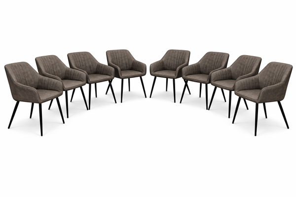 EZ chair set of 8 - Smoke Grey PU