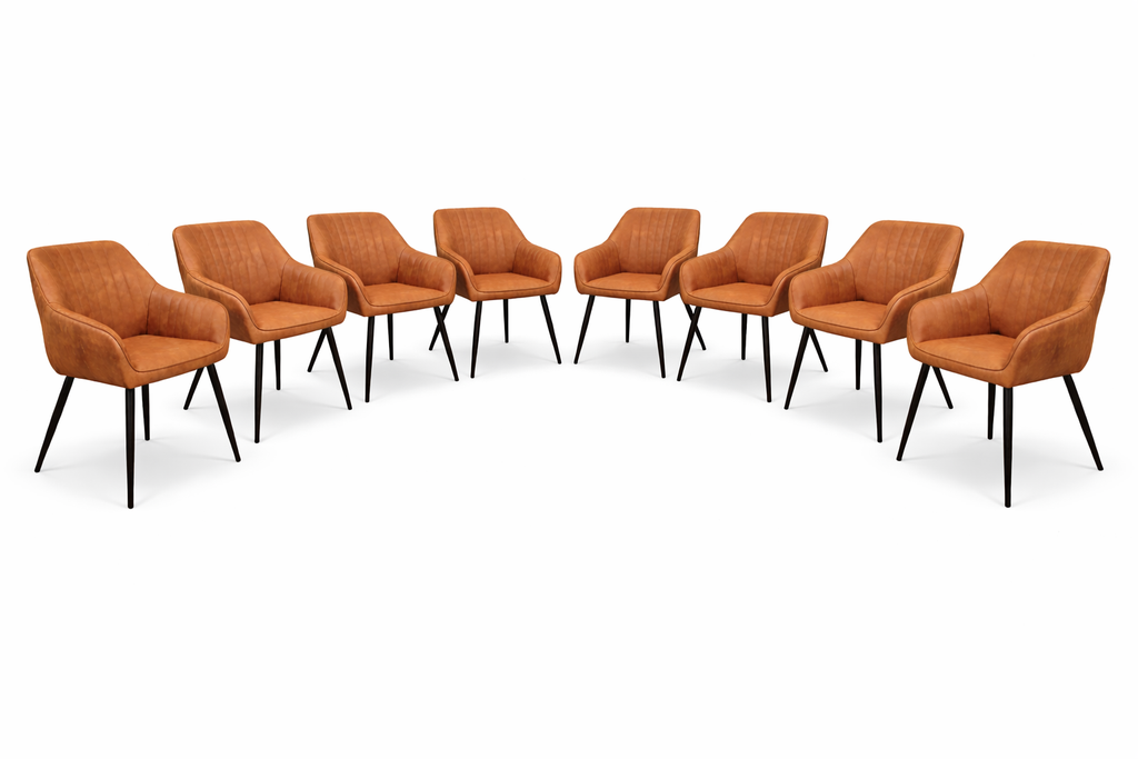 EZ Dining Chair Set of 8 - Tan Suede
