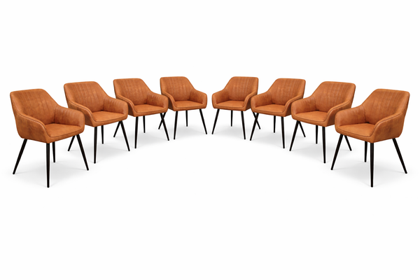 EZ Dining Chair Set of 8 - Tan Suede