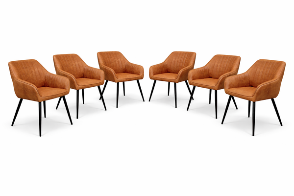 EZ Dining Chair Set of 6 - Tan Suede