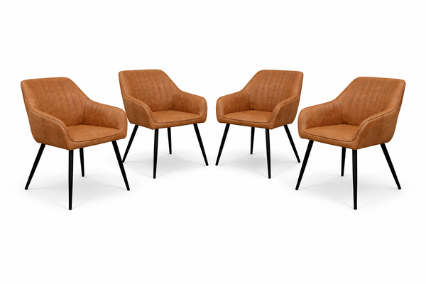 EZ Dining Chair Set of 4  - Tan Suede