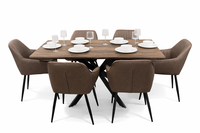 6 EZ Brown PU Chairs