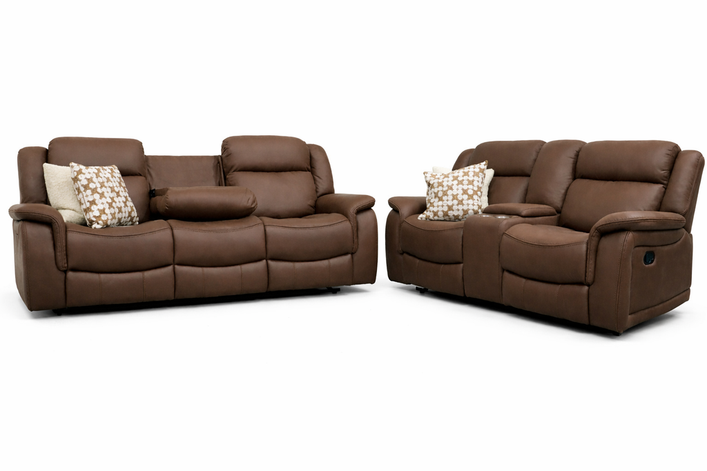 Denver 3 + 2 - Brown Microfiber fabric