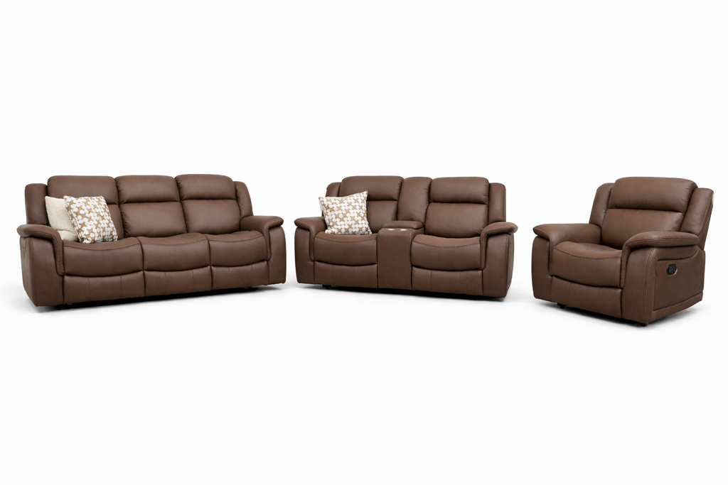 Denver 3 + 2 + 1 -  Brown Microfiber fabric