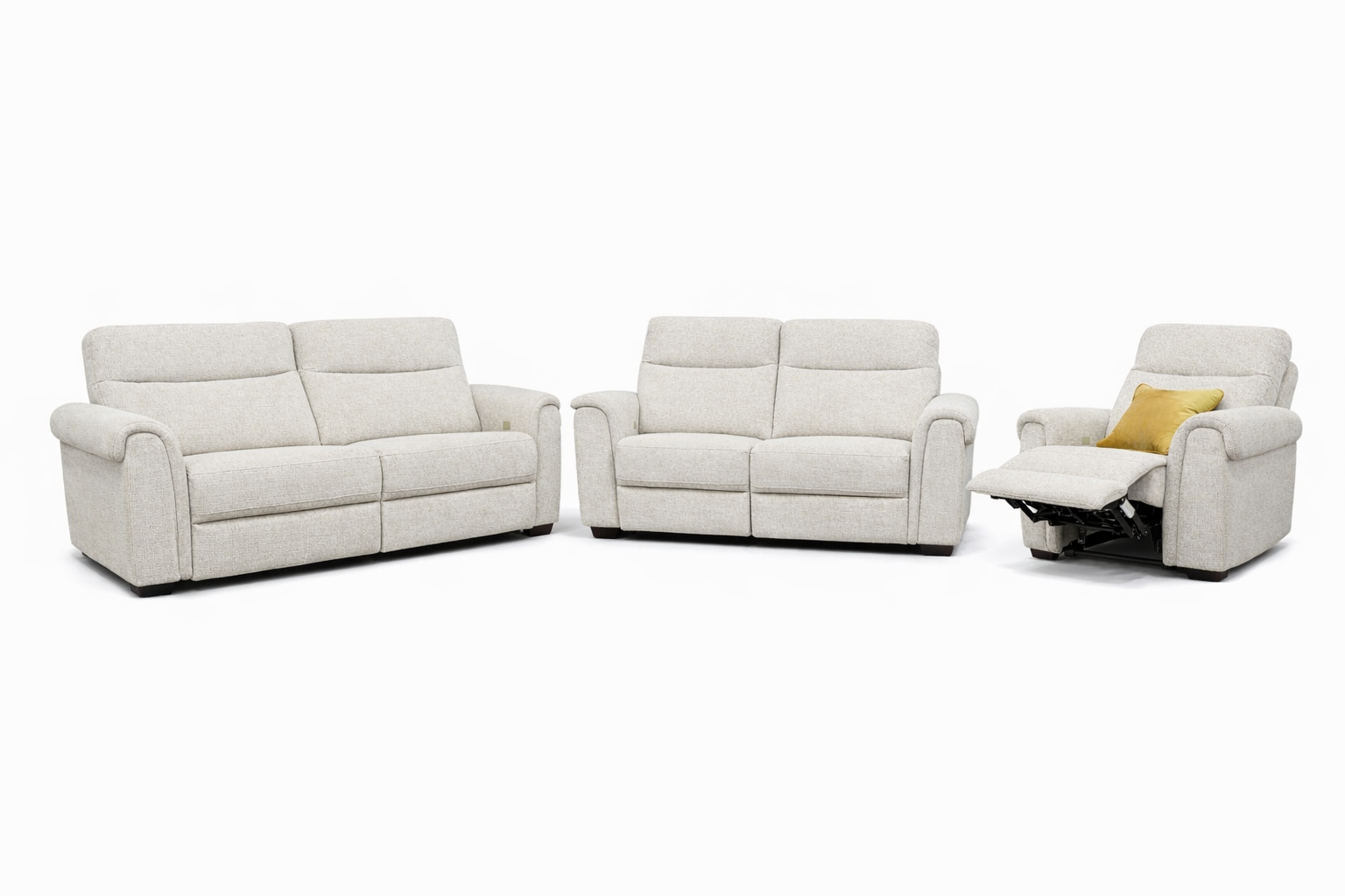 Madison 3 + 2 + 1 Power Sofa Range - Pebble
