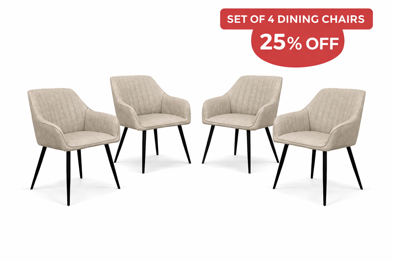 EZ Chair set of 4 - Taupe PU