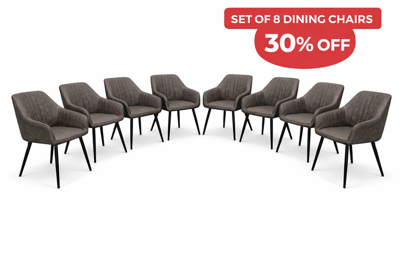 EZ chair set of 8 gray color