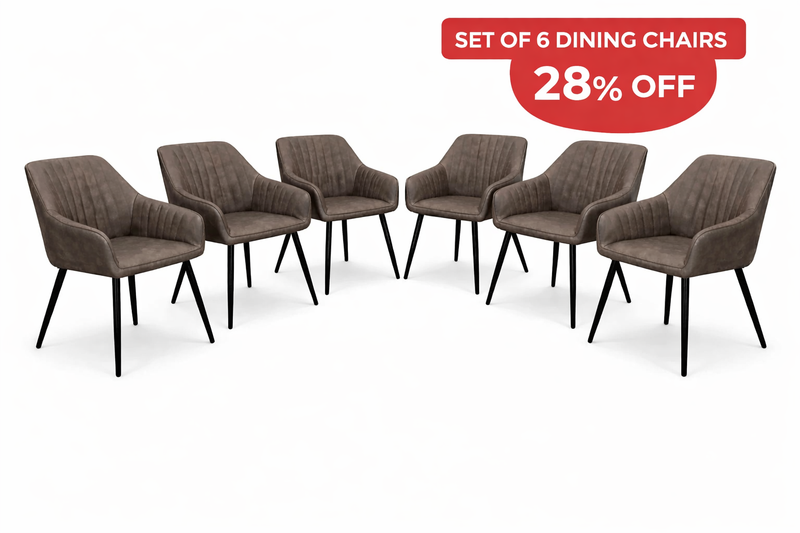 EZ chair set of 6 - Smoke Grey PU