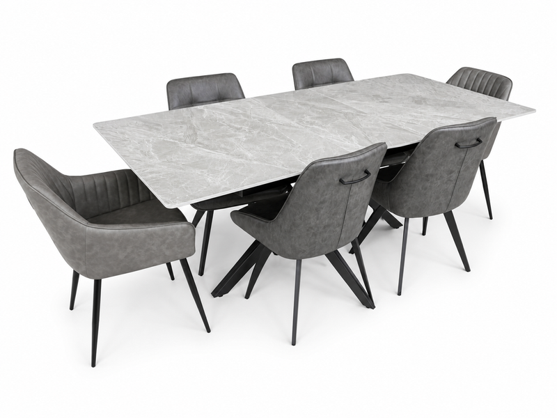 Arla Dining 160-200m + 6 Pedro Chairs