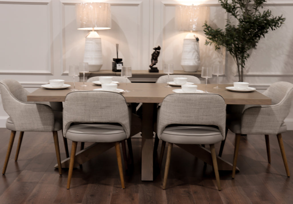 Parnell 2m Starburst + 6 Pisa Chairs