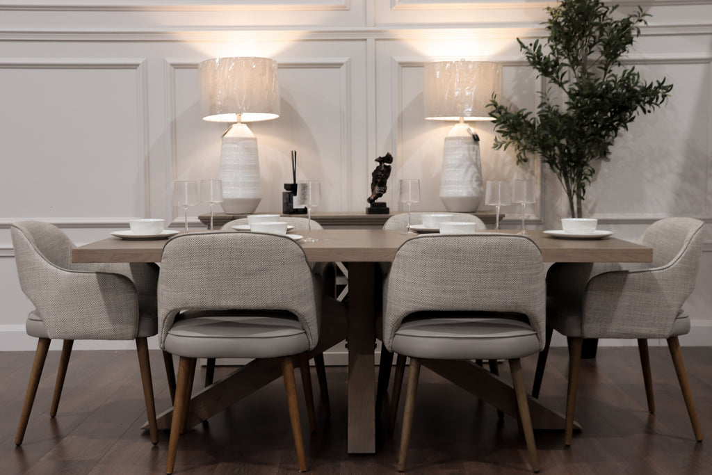 Parnell 2m Starburst + 6 Pisa Chairs