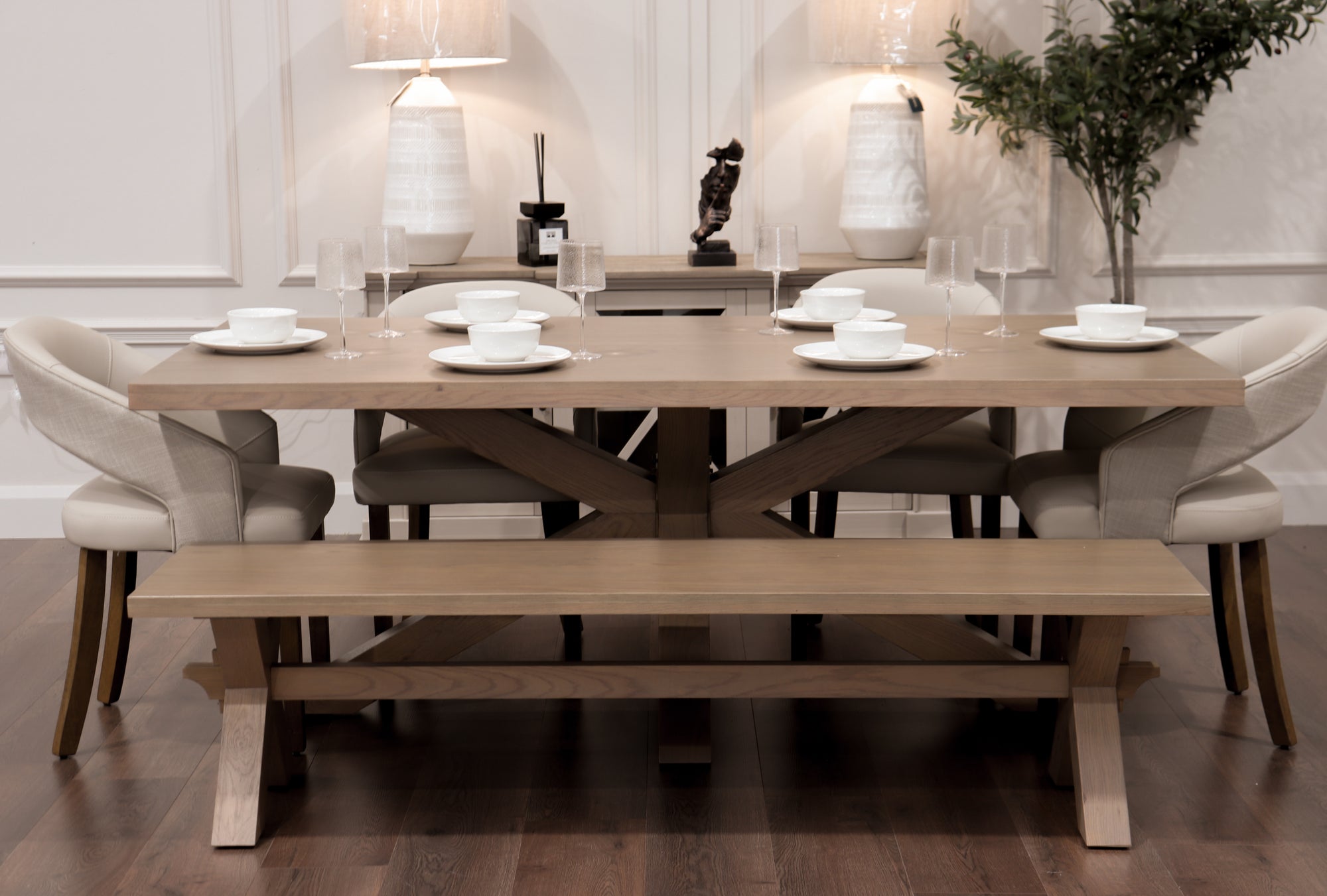 Parnell 2m Starburst + Bench + 4 Willow Chairs