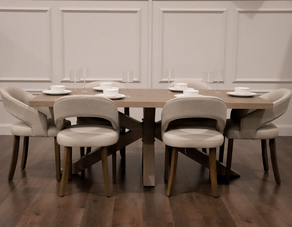 Parnell 2m Starburst + 6 Willow Chairs