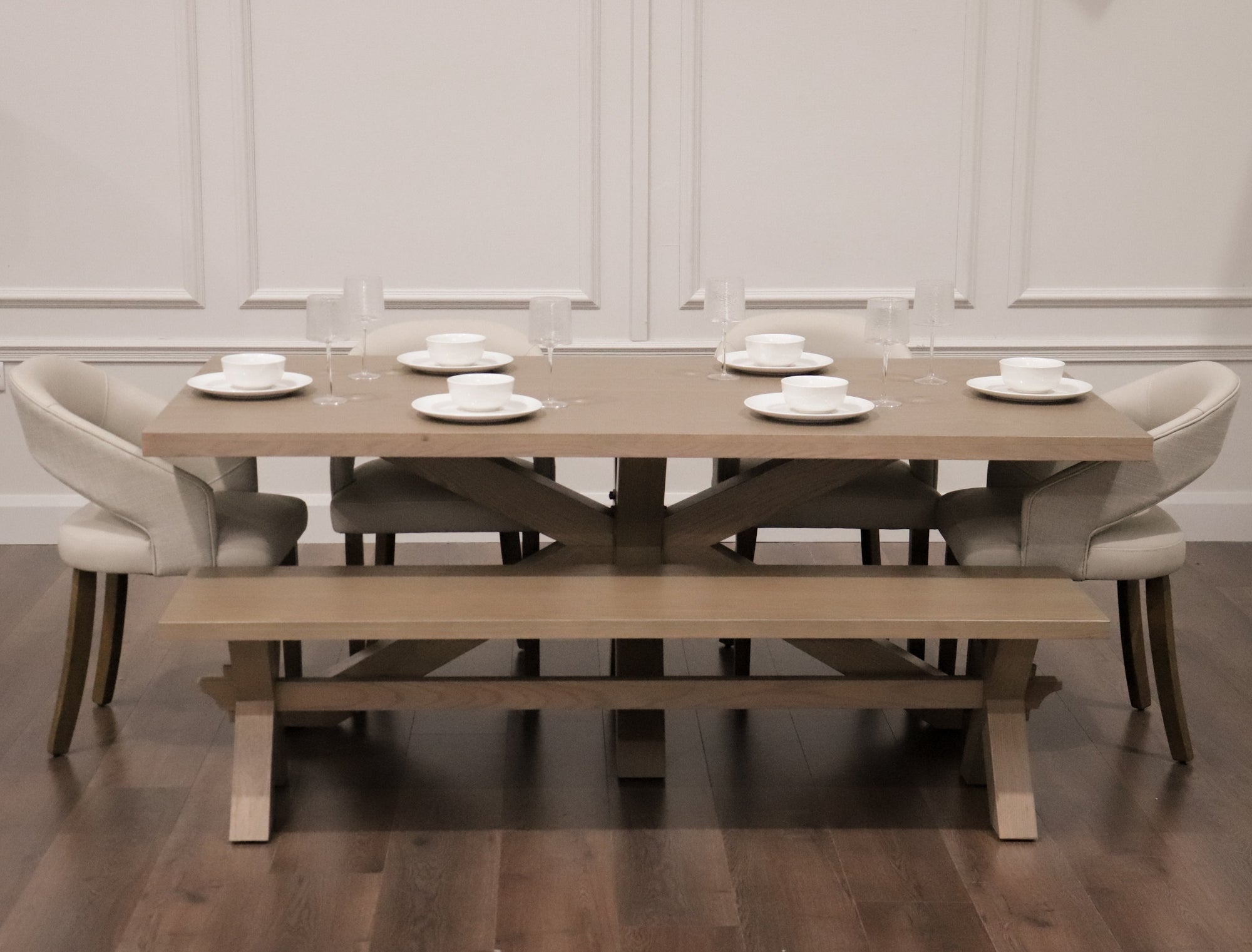 Parnell 2m Starburst + Bench + 4 Willow Chairs