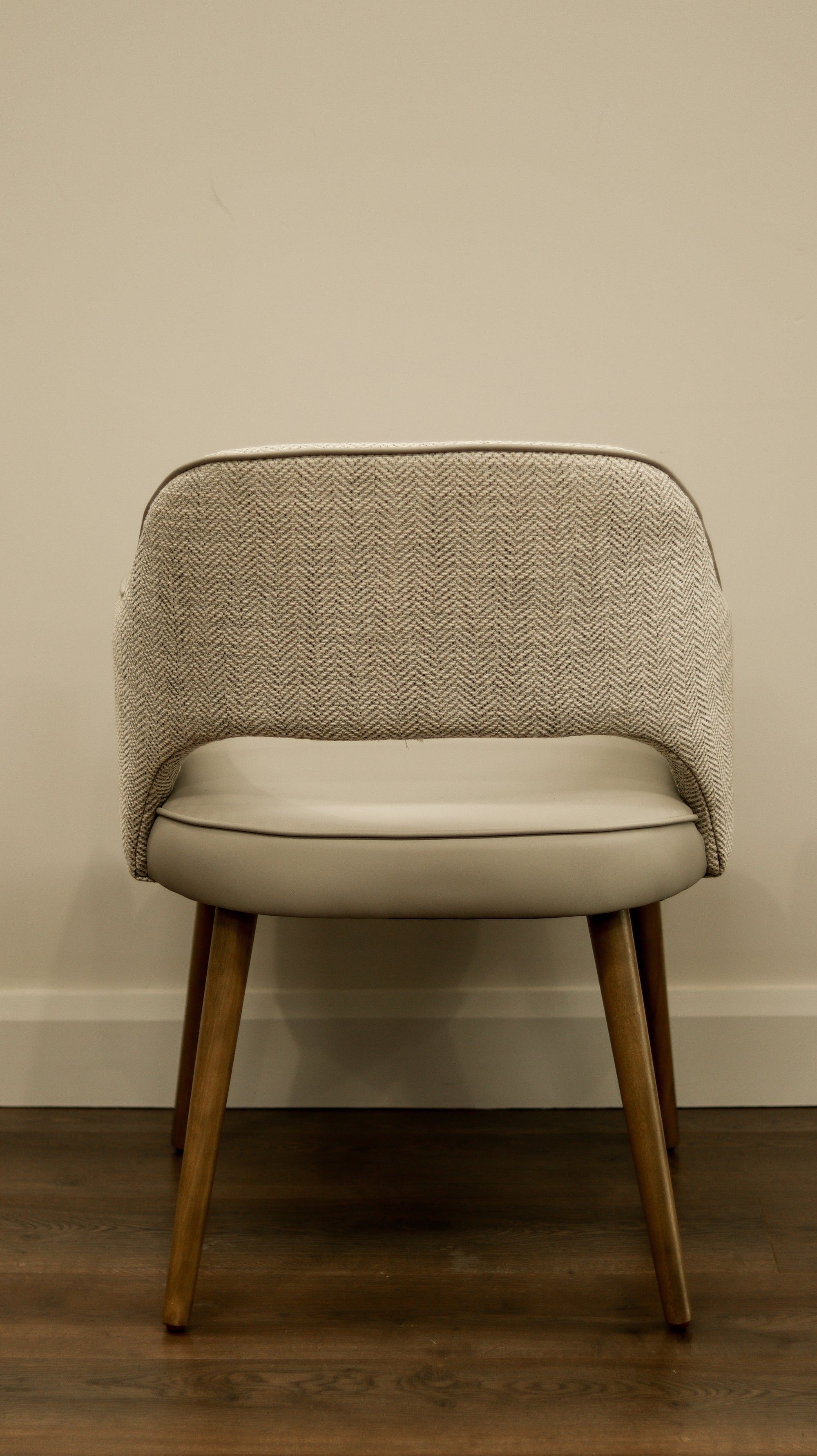 Pisa Dining Chair - Herringbone Fabric/ Leather