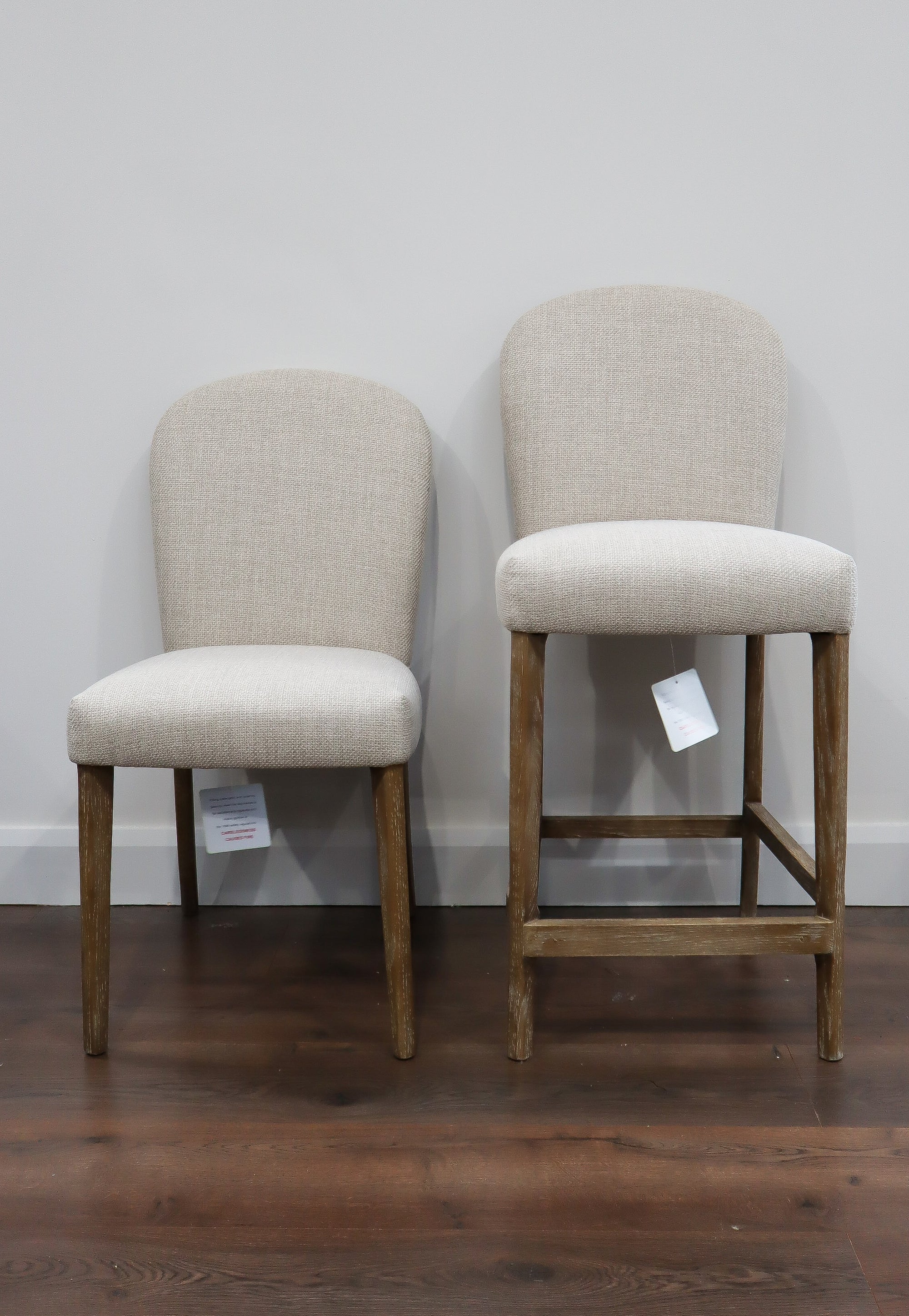 Jenny Bar Stool - Oatmeal Linen Fabric