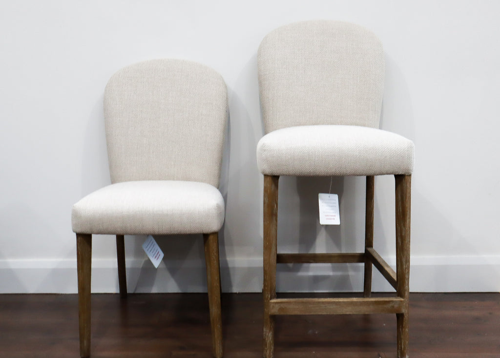 Jenny Bar Stool - Oatmeal Linen Fabric