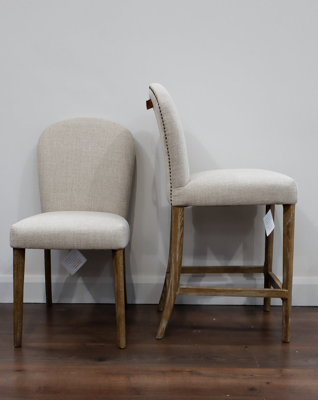 Jenny Bar Stool - Oatmeal Linen Fabric