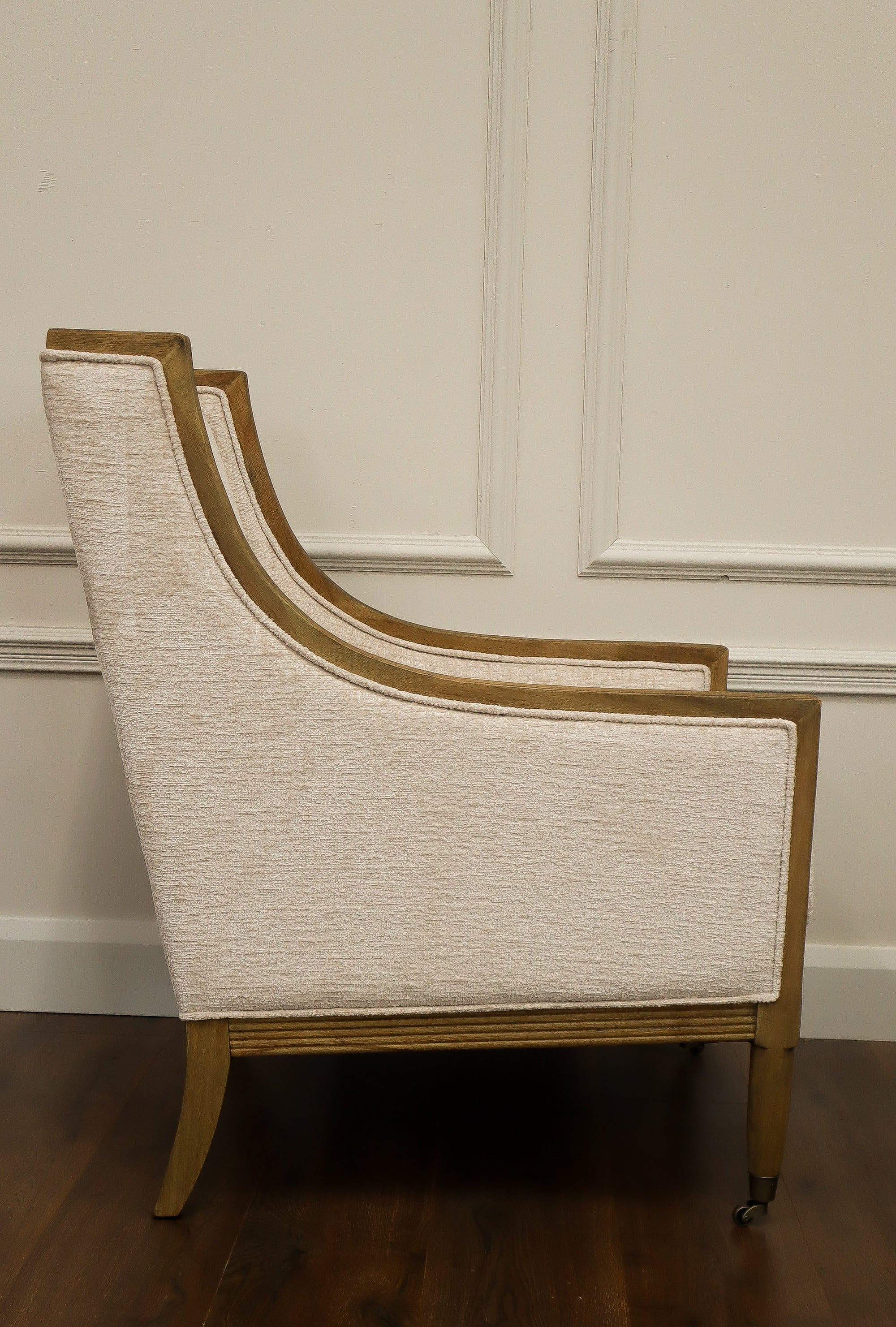 Accent Chair + Footstool - Oatmeal Linen