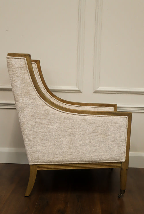 Accent Chair + Footstool - Oatmeal Linen