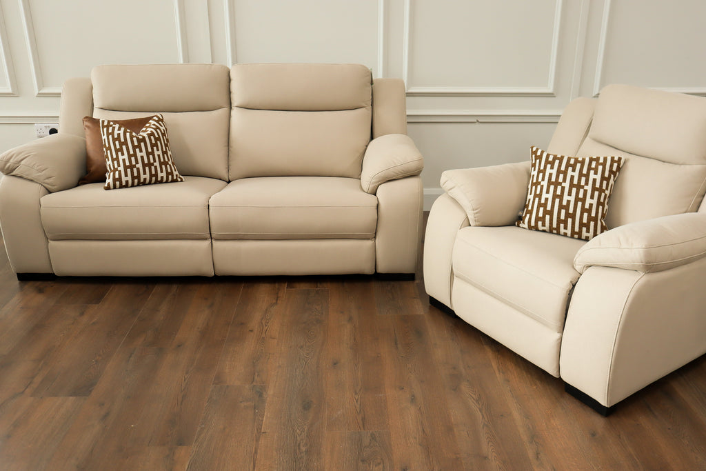Heydon Power Recliner Sofa Range - Stone Mircofiber