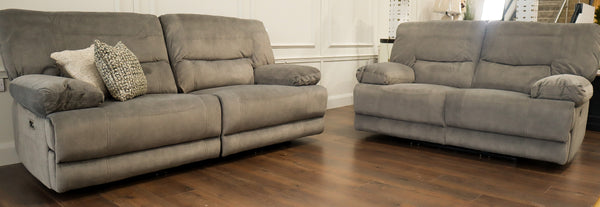 Fulton Power Sofa Range 3 + 2 - Dark Taupe