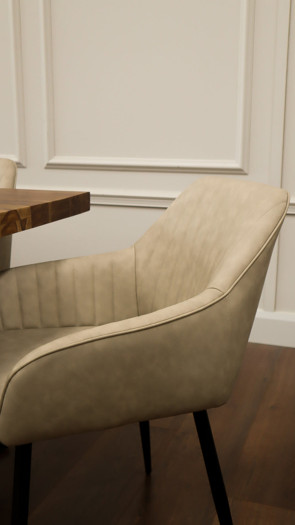Hoxton 1.75M Dining Table + 6 EZ Taupe PU