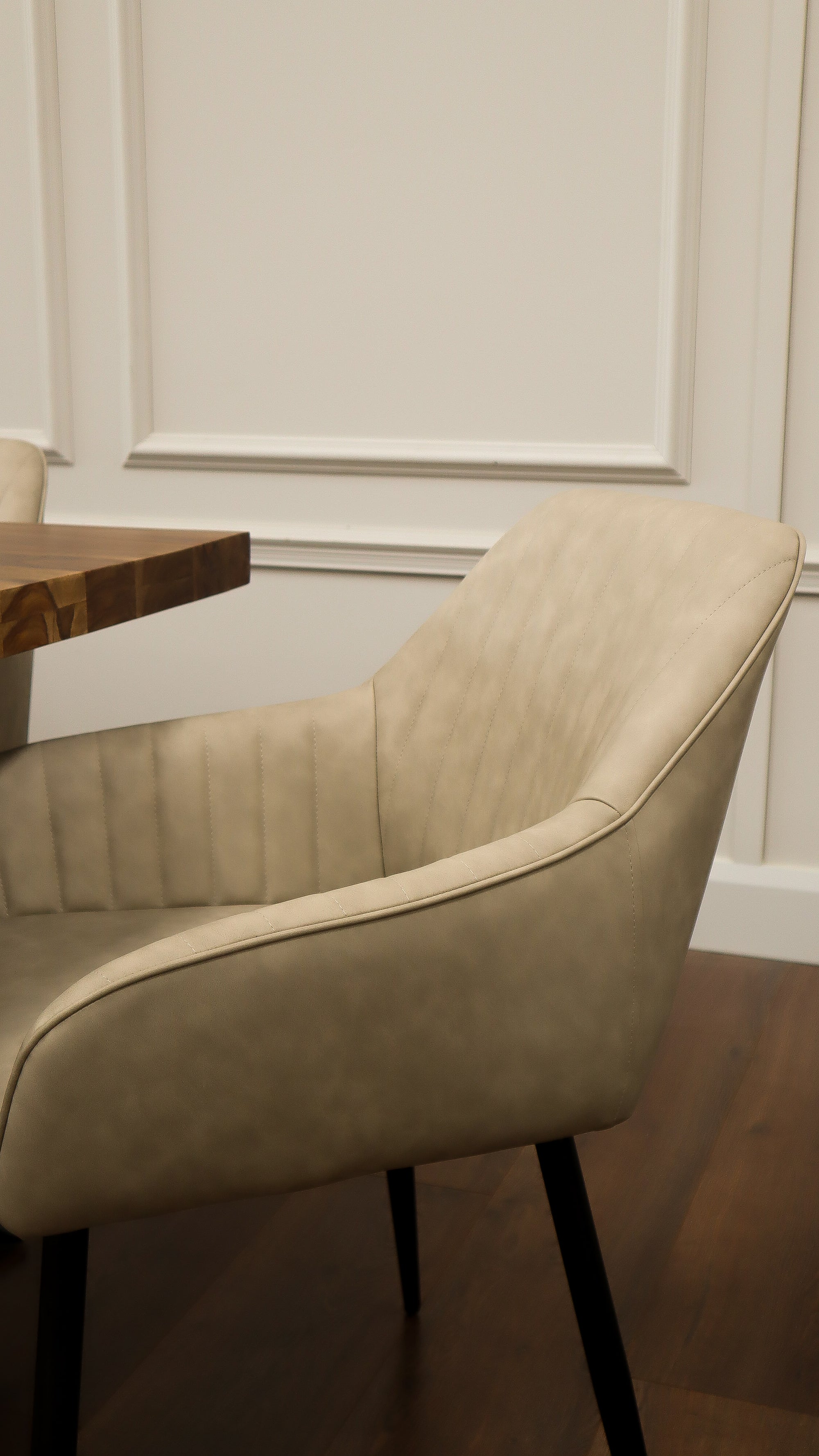 Hoxton 1.75M Dining Table + 6 EZ Taupe PU