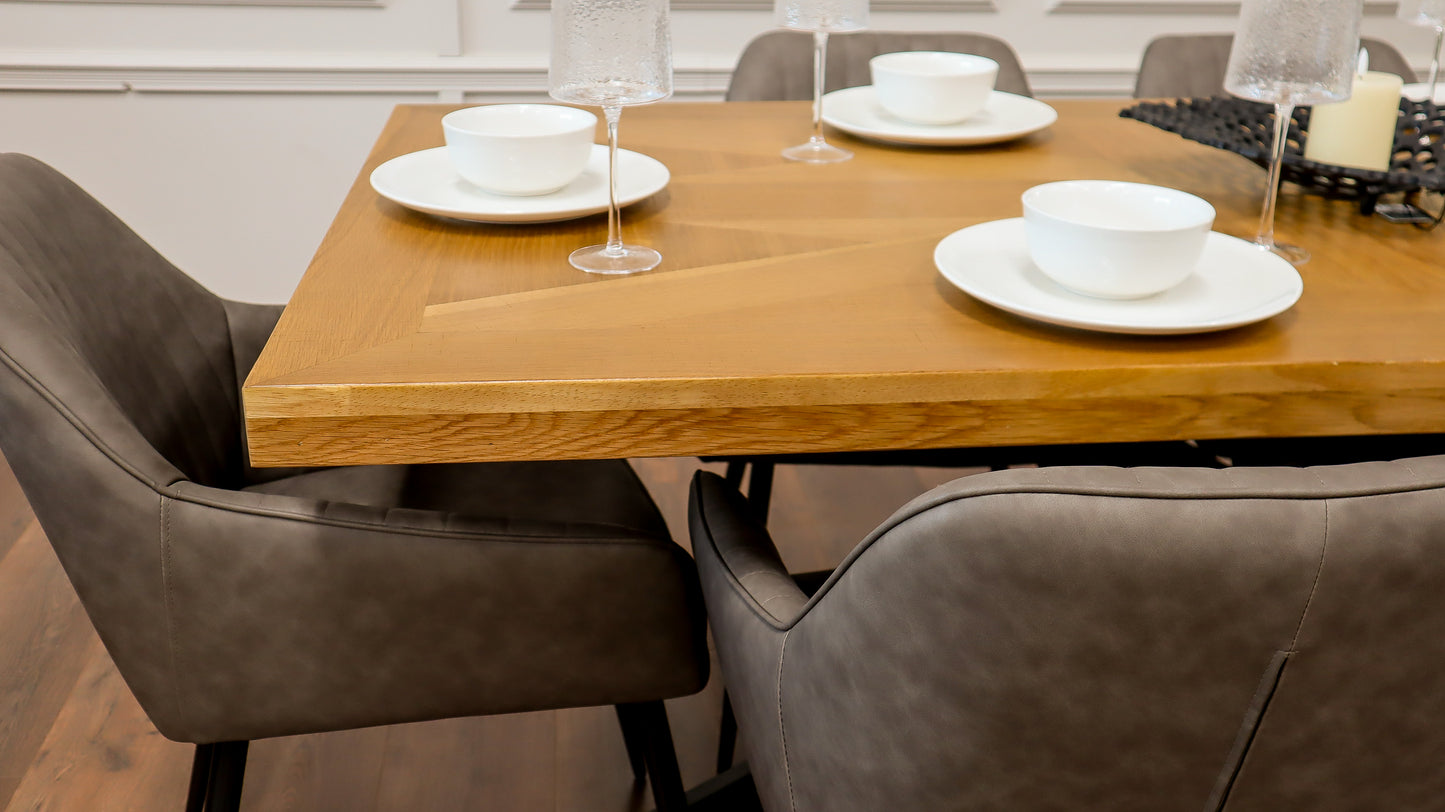 Windsor - 1.9m Table + 6 EZ Smoke Grey PU