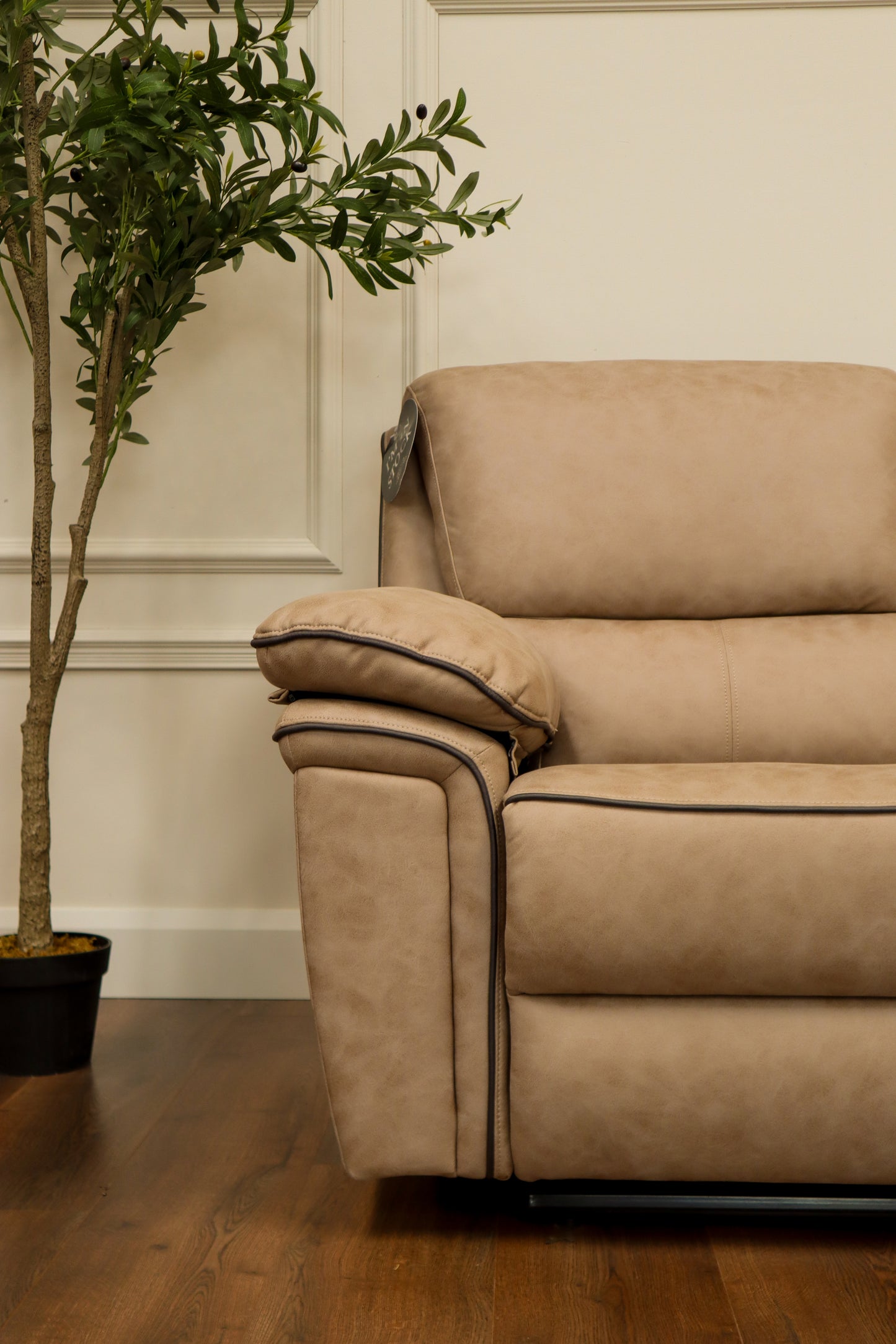 Brianna 3 + 2 reclining Sofa Range - Taupe Suede Fabric