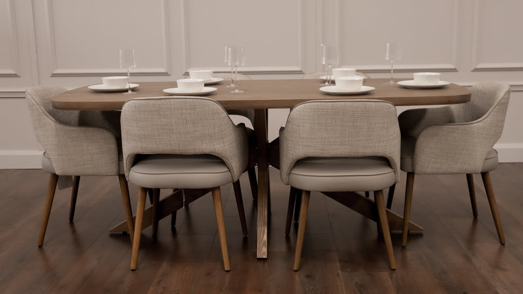 Ashley 2.1m Table + 6 Pisa Chairs