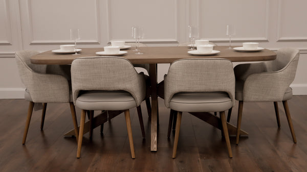 Ashley 2.1m Table + 6 Pisa Chairs